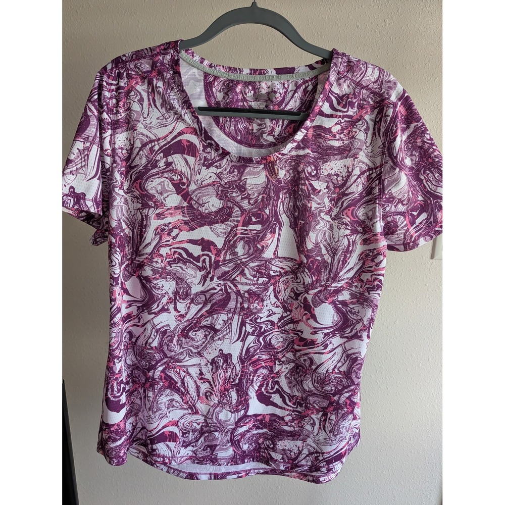 Reel Legends Freeline Womens XL Purple Pink Marble Swirl Performance Tee Shirt